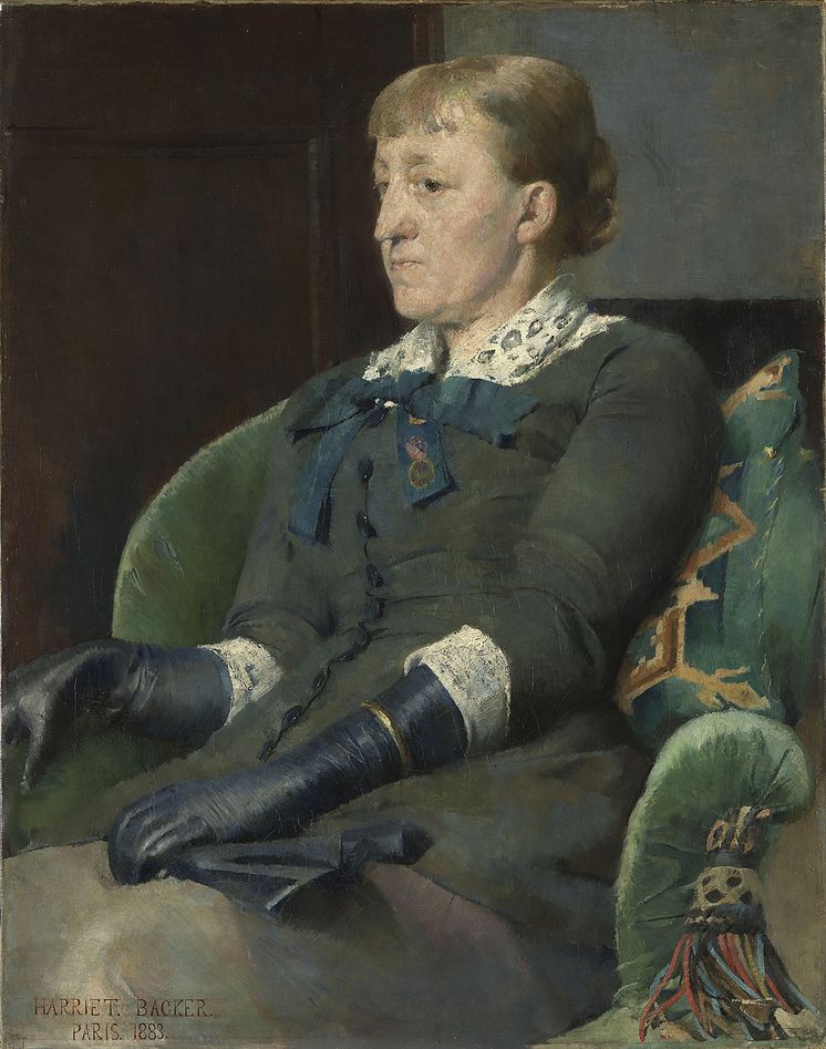 Harriet Backer, «Kunstneren Kitty Kielland», 1883.
