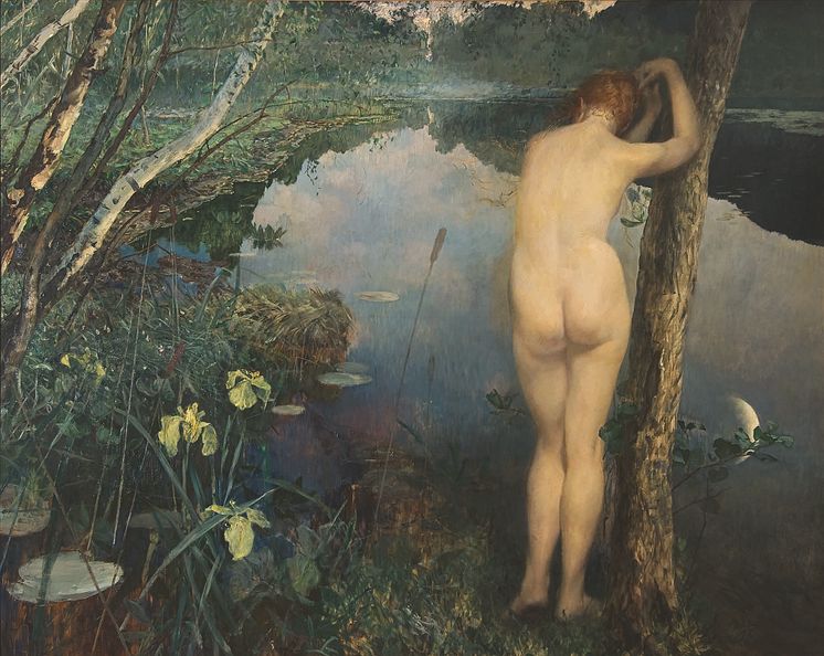 Eilif Peterssen, Nocturne, 1887. Olja på duk, 200 x 251 cm.