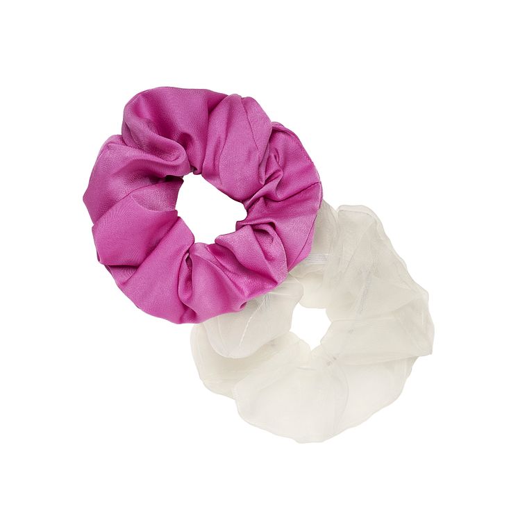 Kicks Beauty Hair Scrunchies 2-set Pink-White