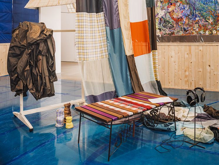 Installationsvy från utställningen Playa! på Bonniers Konsthall