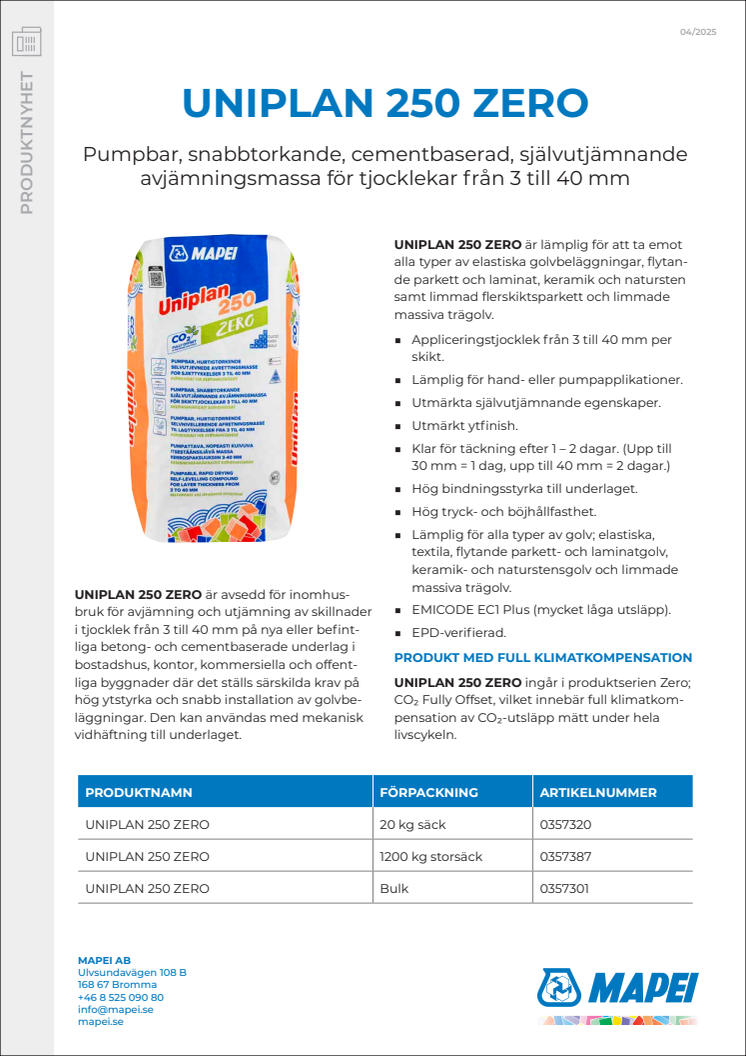 UNIPLAN 250 ZERO_PRODUKTNYHET_250411.pdf