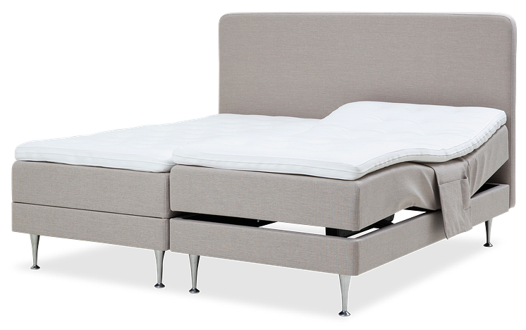 Original ställbar säng 180 bm original ben stål gavel original slät inari beige 2.png