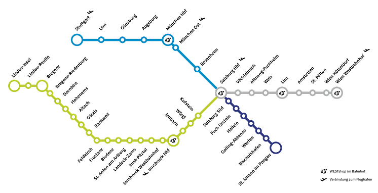 Streckennetz WESTbahn