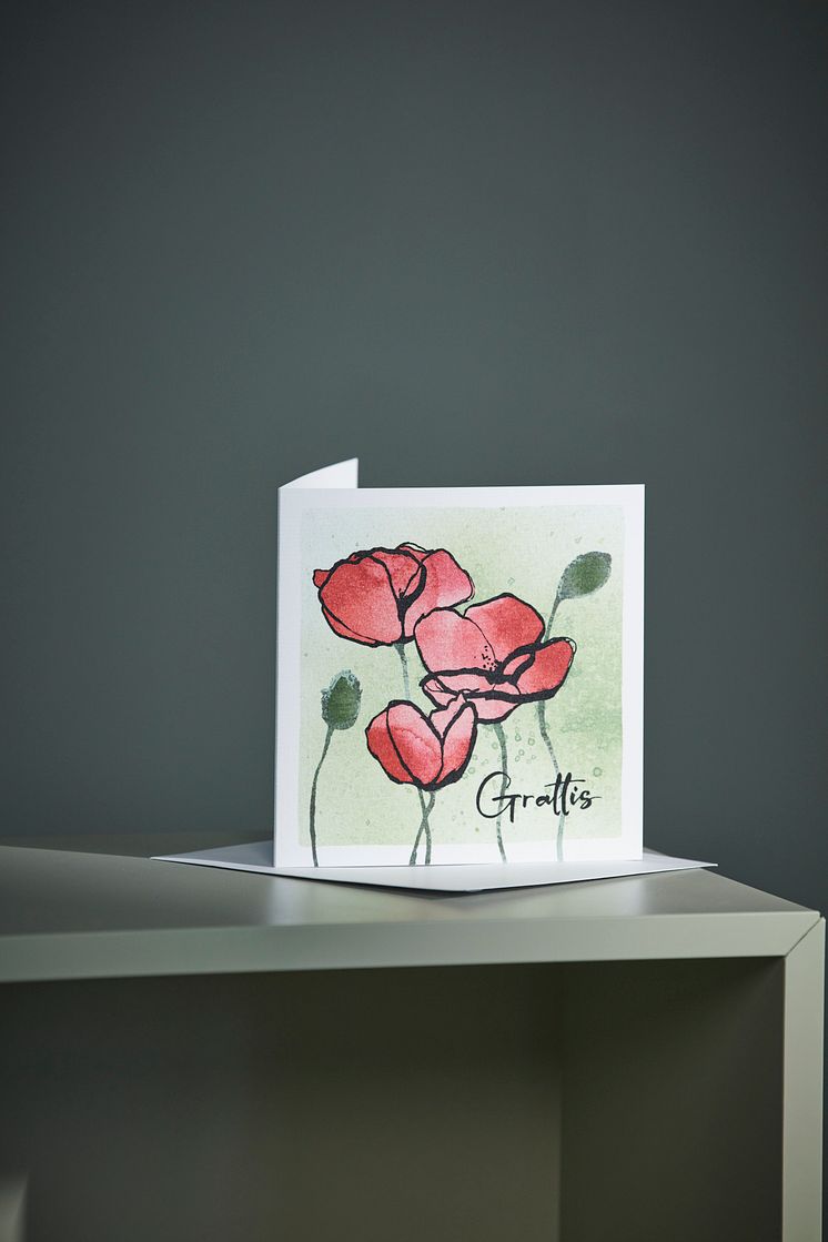 GRIPSHOLM gratulationskort "Grattis" Art.no 933403