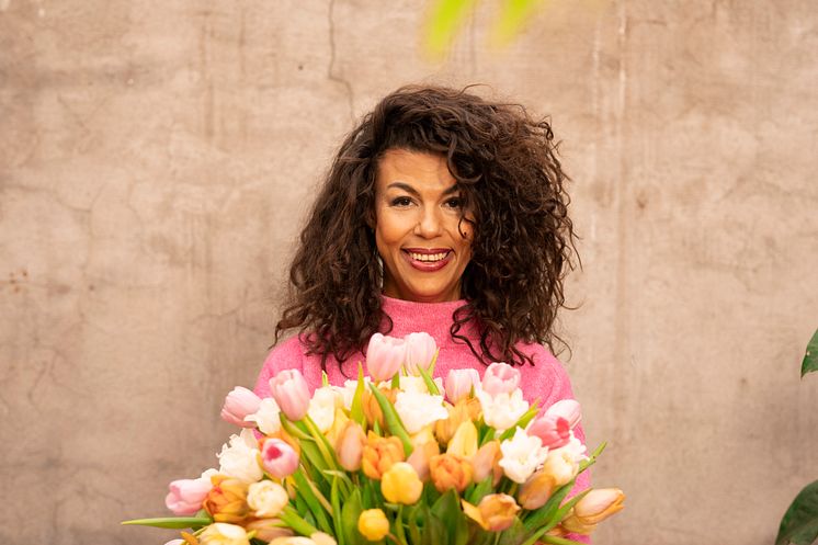 Vivi Wallin med svenska tulpaner