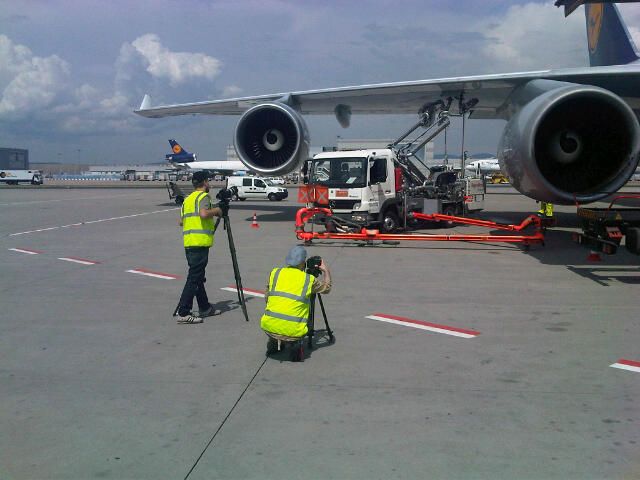 Up close and personal - at a safe distance - with ground support equipment at Frankfurt Airport