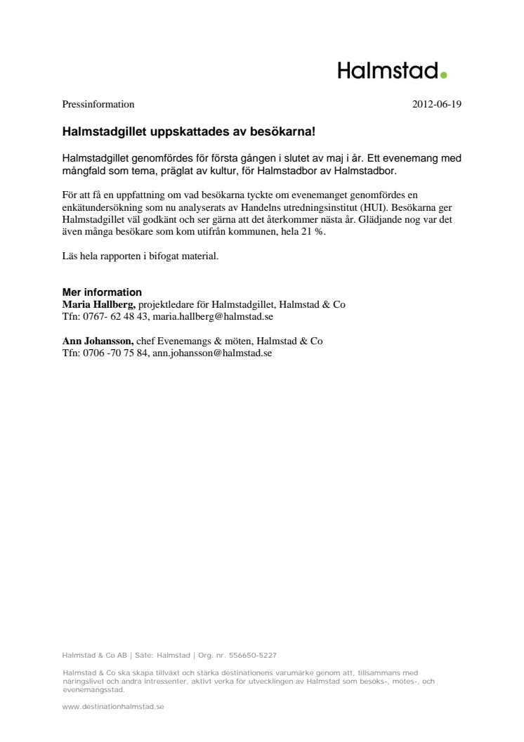 Halmstadgillet uppskattades av besökarna!