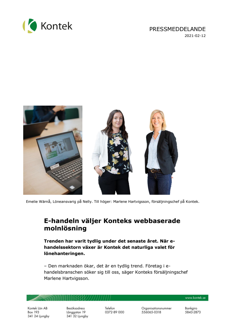 E-handeln väljer Konteks webbaserade molnlösning
