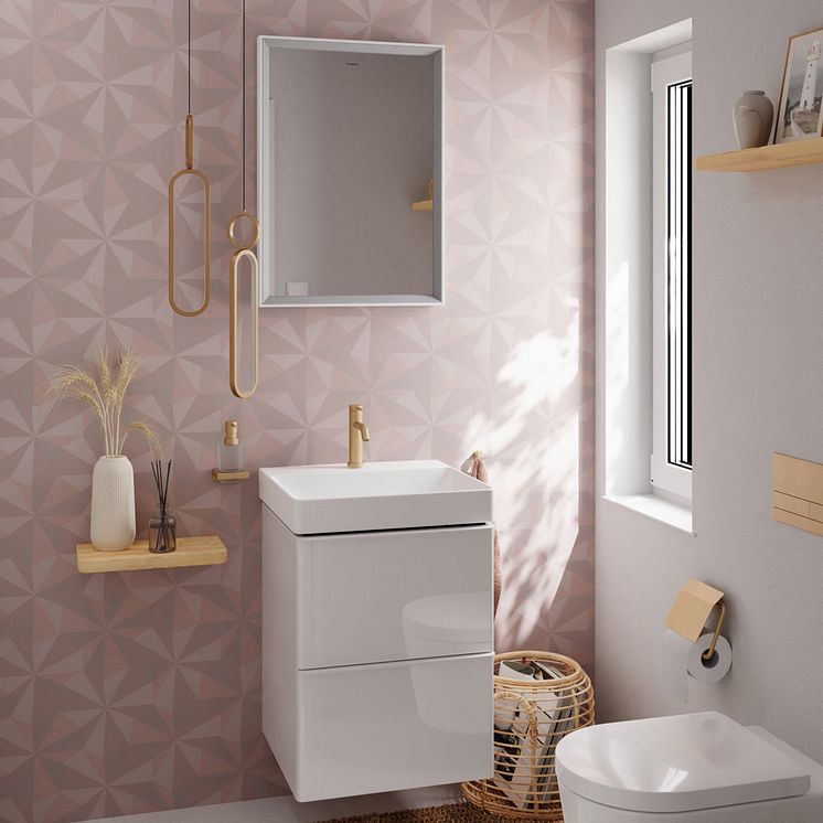 Lille hansgrohe Xelu Q vaskeskab med bronzearmatur