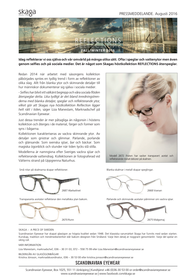 Reflektioner syns i Skagas F/W 2016 kollektion