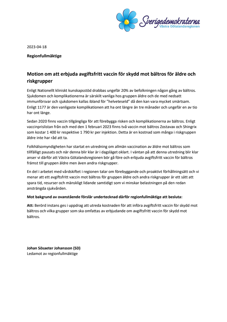 Motion - Avgiftsfritt vaccin för skydd mot bältros för äldre.pdf