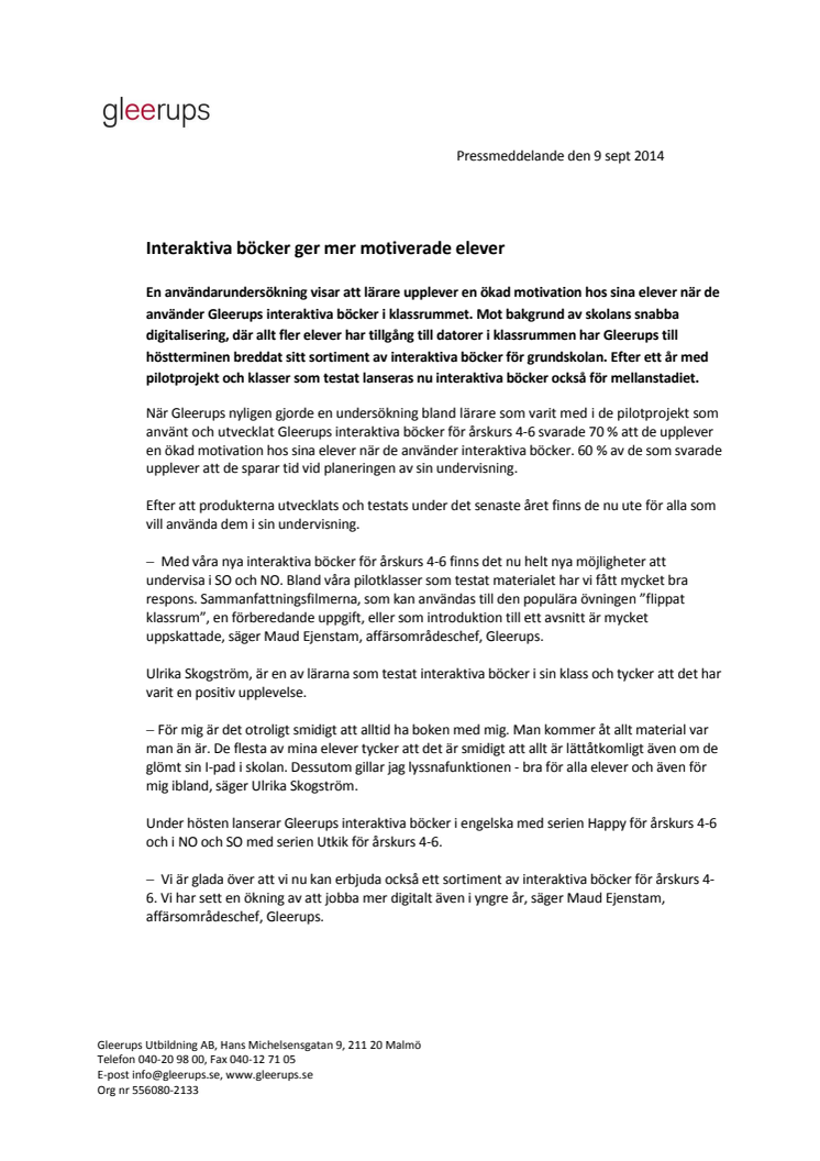 Interaktiva böcker ger mer motiverade elever