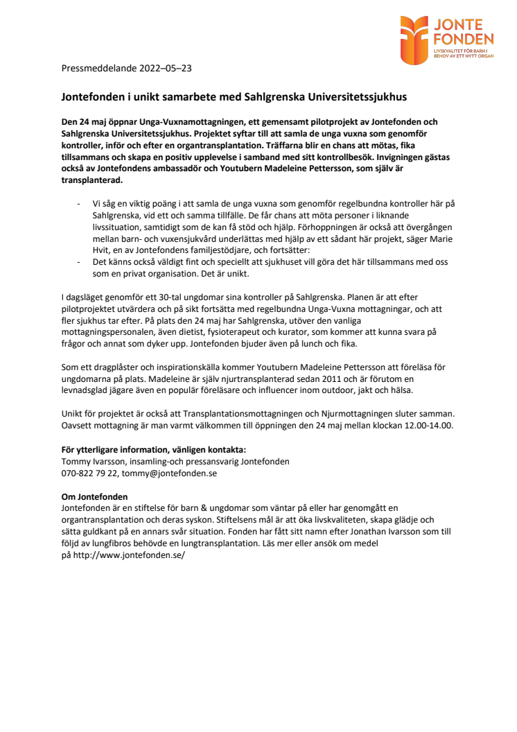 Jontefonden i unikt samarbete med Sahlgrenska Universitetssjukhus.pdf