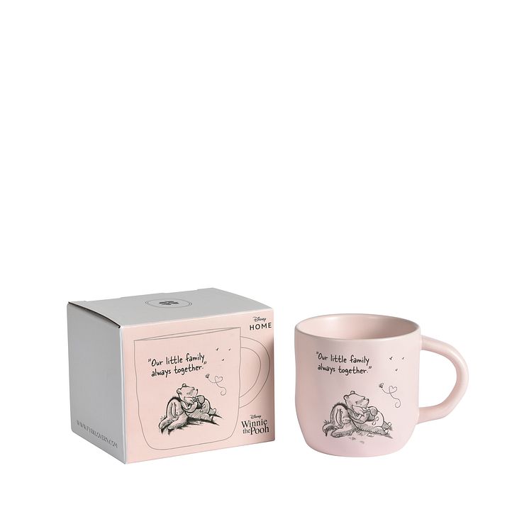 Fyrklövern Winnie the Pooh mugg Family, Ljusrosa - presentförpackning