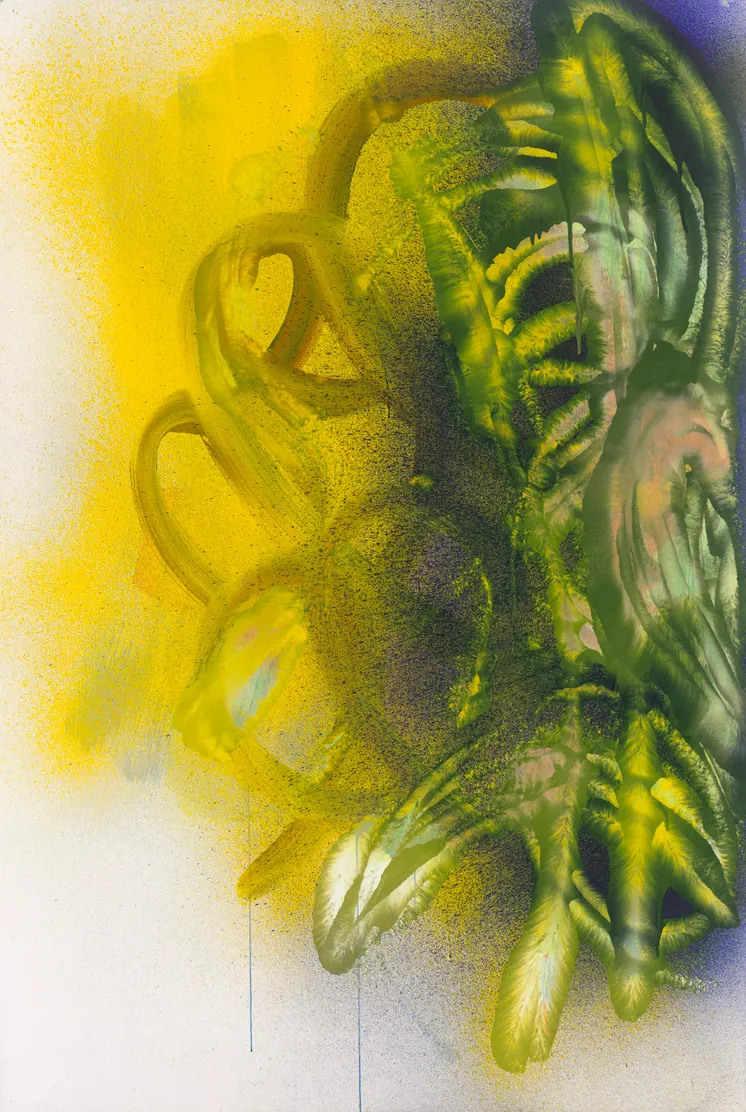 Katharina Grosse, Untitled (2026). Acrylic on paper, 151 x 101 cm. © VG Bild-Kunst Bonn, 2026

Katharina Grosse, Uten tittel 