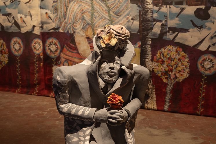 Valeria Montti Colque, installationsvy Cosmonación, chilenska paviljongen, 2024, Venedig.