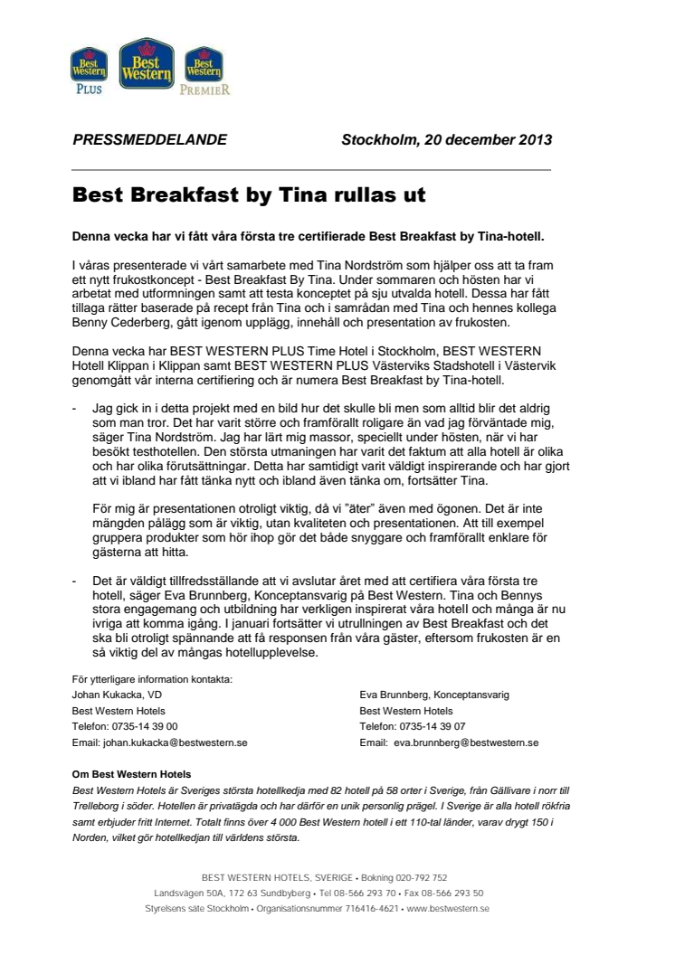 Best Breakfast by Tina rullas ut