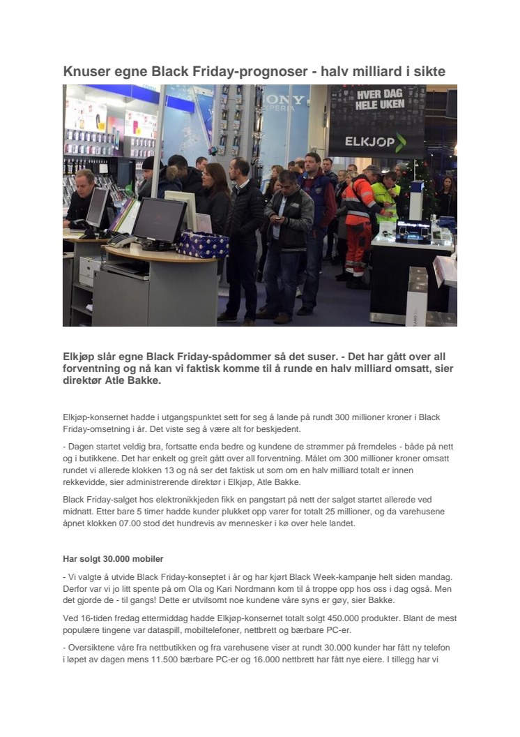 Knuser egne Black Friday-prognoser - halv milliard i sikte