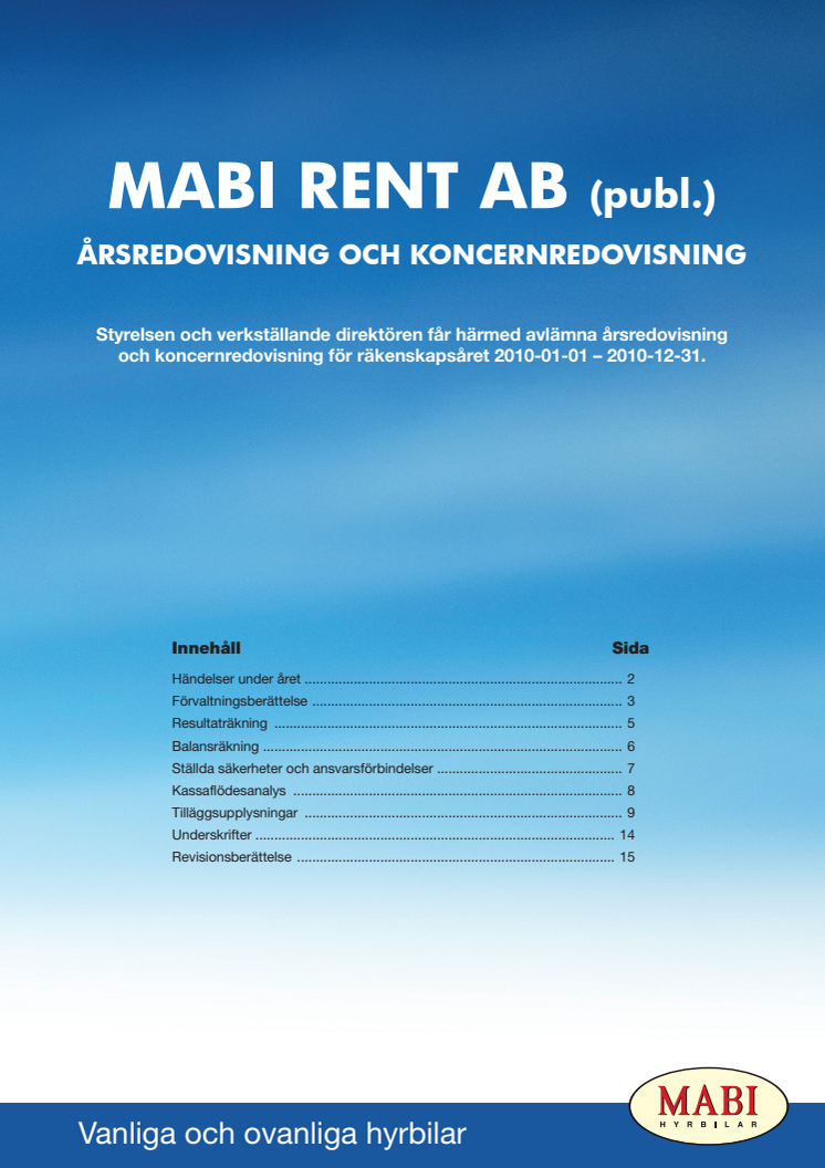Årsredovisning för 2010