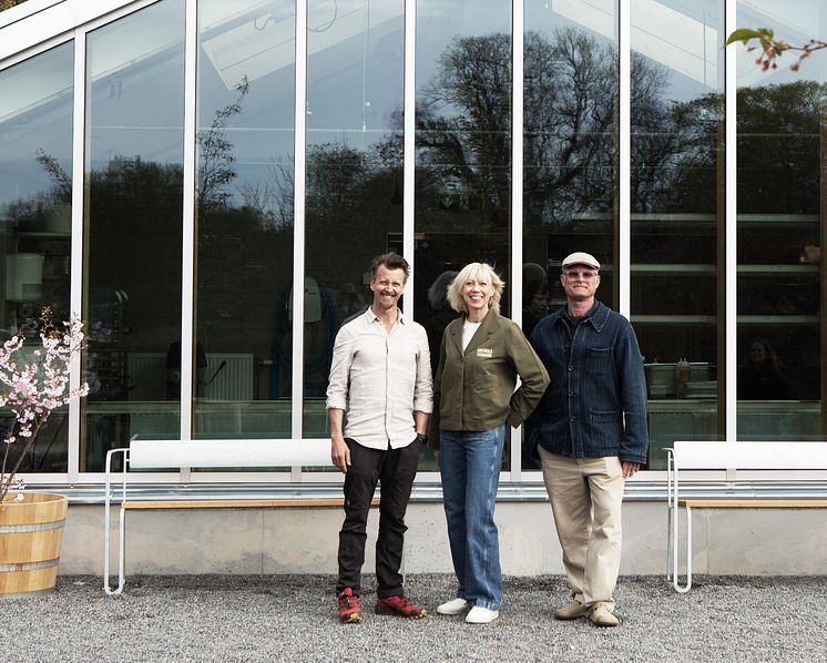 Paul Svensson, gastronomisk ledare, Tin-Tin Jersild, VD, Rosendals Trädgård, Johnny Andersson Jordens Arkitekter foto Charlotte Westring. beskuren.jpg