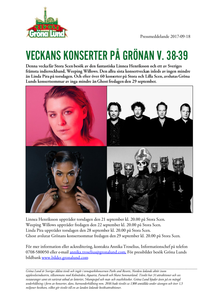 Veckans konserter V. 38-39