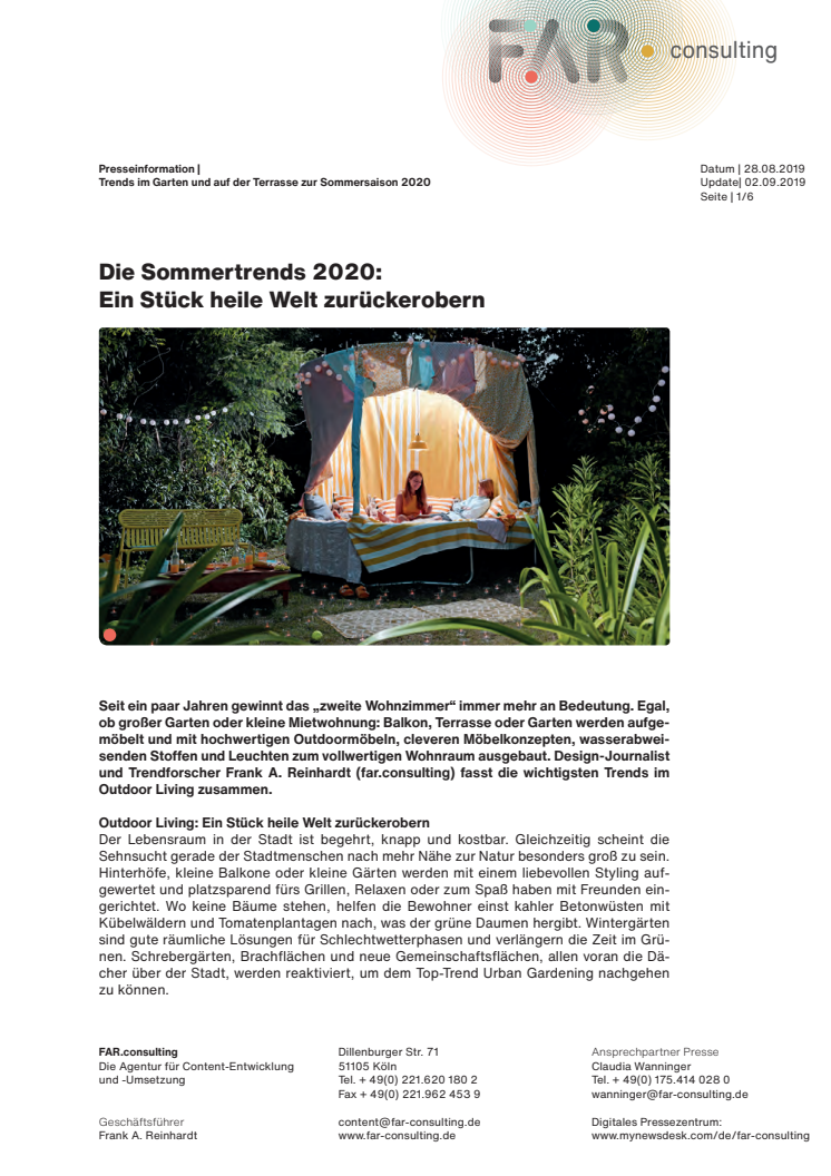 Die Sommertrends 2020: Ein Stück heile Welt zurückerobern