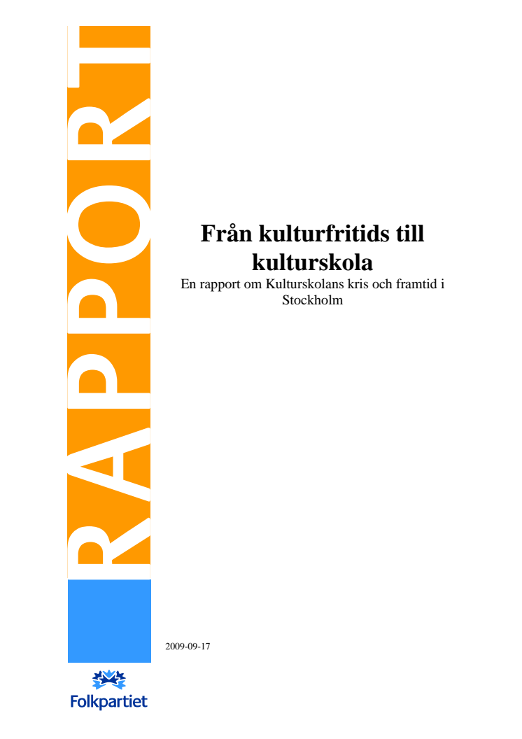 Madeleine Sjöstedt (FP): Ny rapport om kulturskolan 