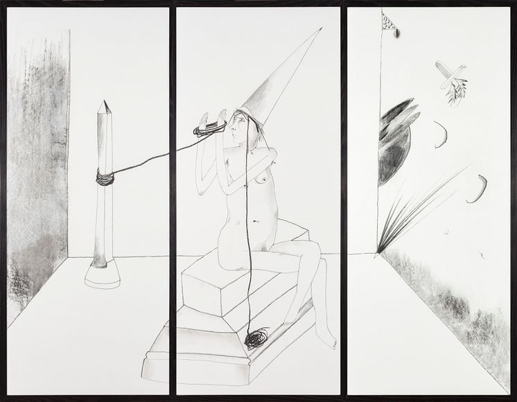 Ann Wolff, Törnrosa, odat. Giclée, 3 delar, 130 x 60 cm (per del). 