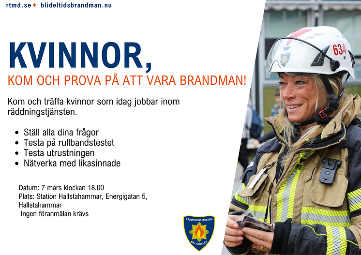 Kvinnor, kom och prova på att vara brandman!