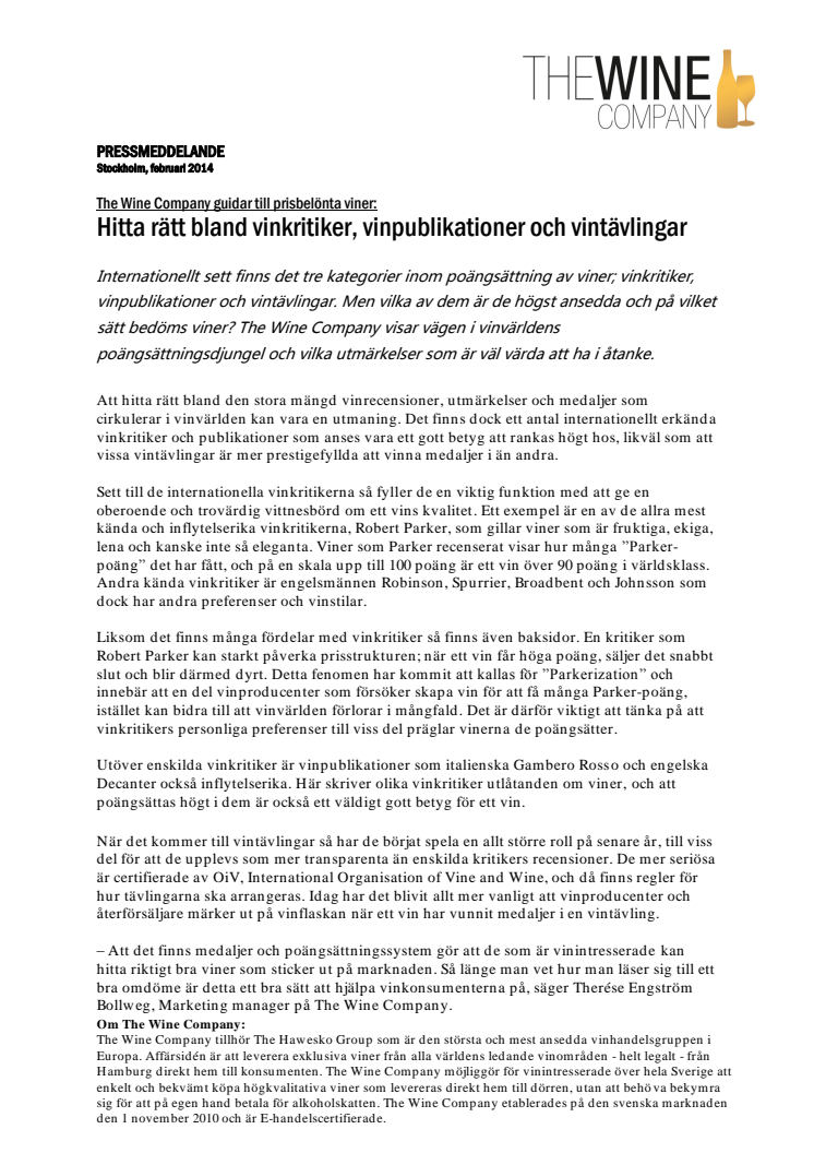 Hitta rätt bland vinkritiker, vinpublikationer och vintävlingar