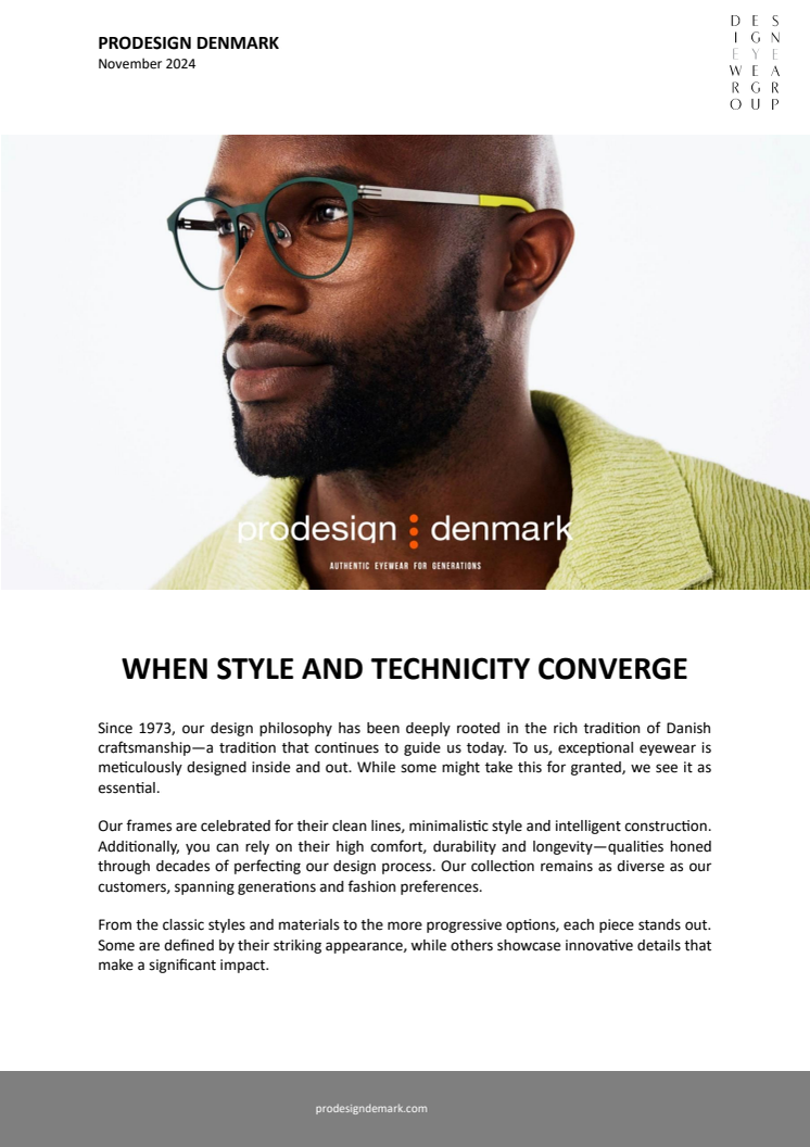 PRODESIGN - WHEN STYLE AND TECHNICITY CONVERGE 