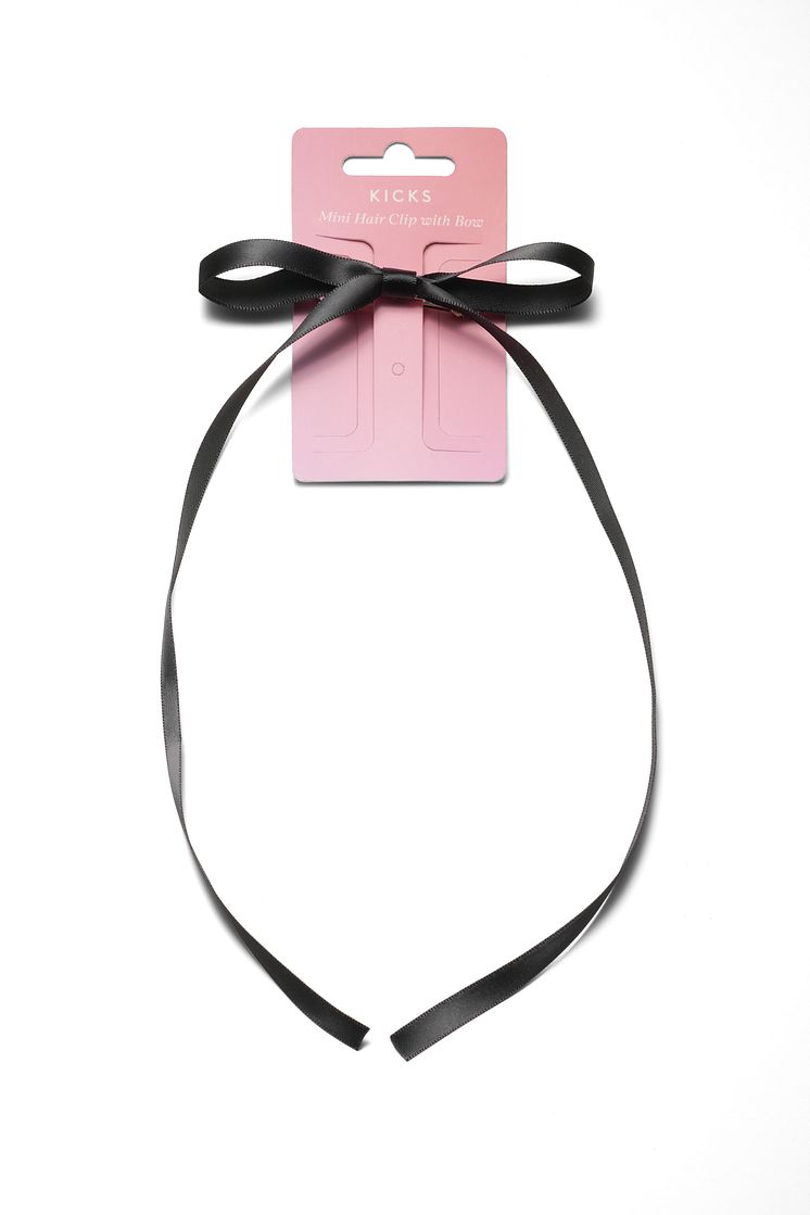 Kicks Mini Hair Clip with Bow Black