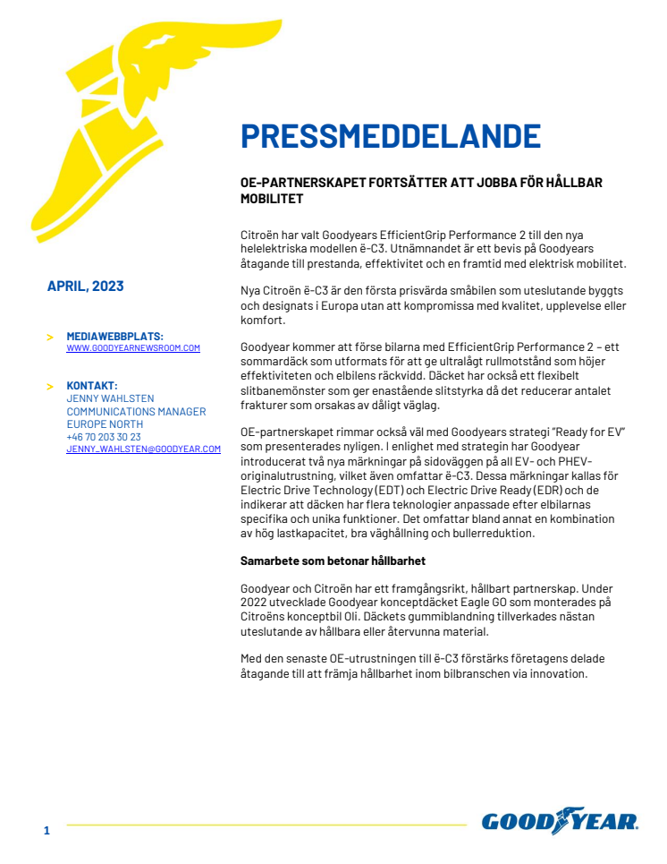 SE_PR_Goodyear_OE_Goodyear tires chosen by Citroën as original equipment for the ë-C3_April.pdf