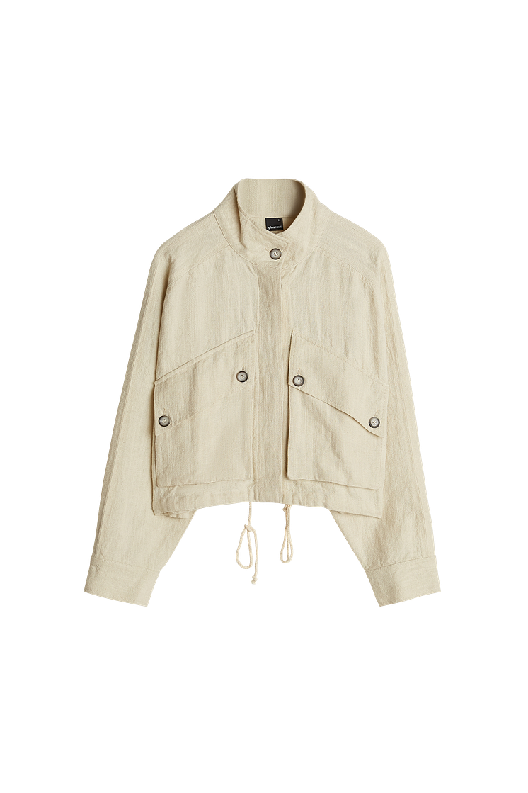 Maja linen trucker jacket, Bleached sand
