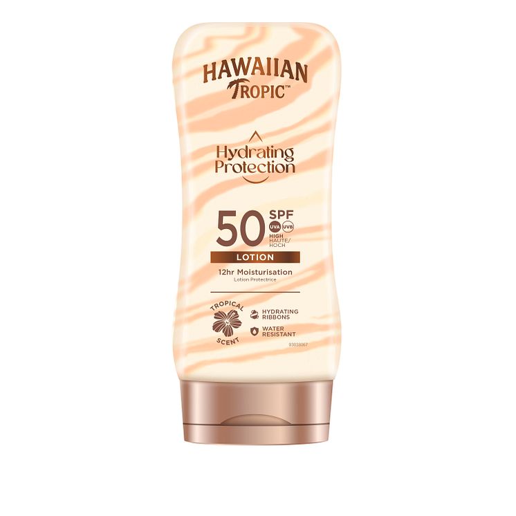950028 Hawaiian Tropic Hydrating Protection SPF 50 Lotion 180ml 5099821137151 Front
