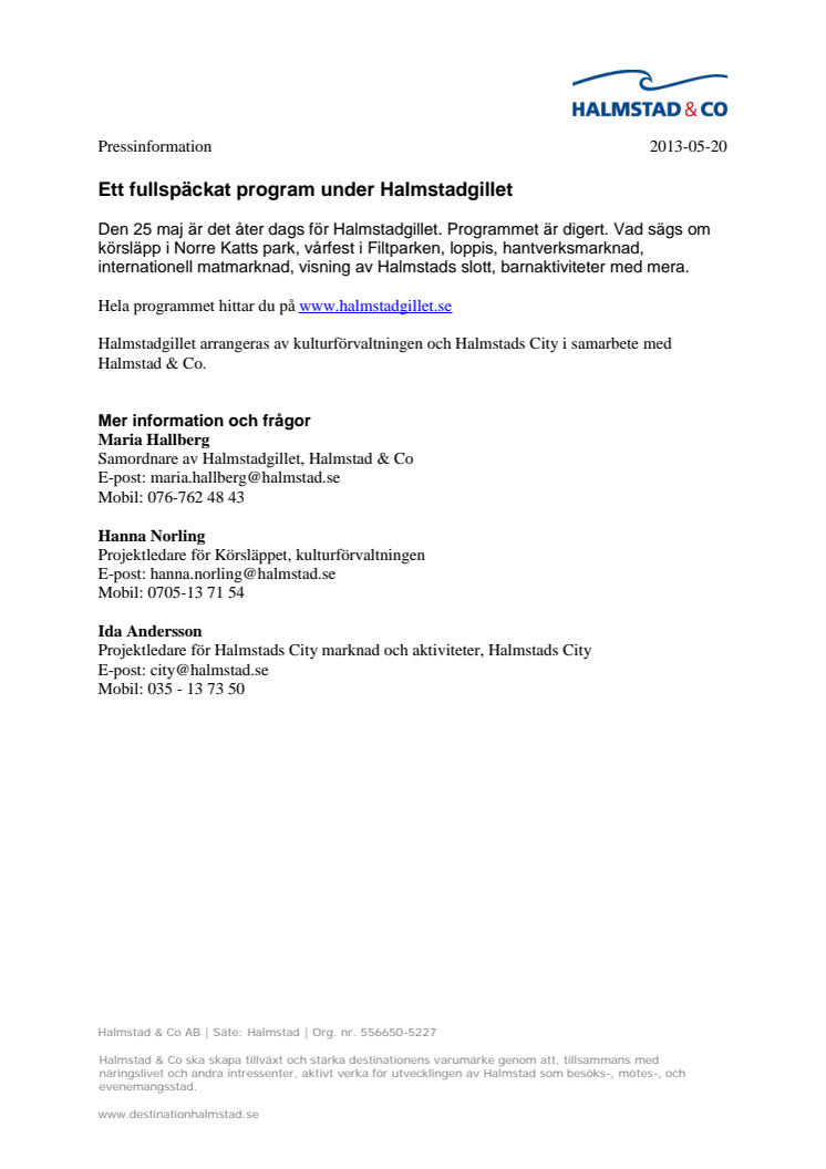 Ett fullspäckat program under Halmstadgillet
