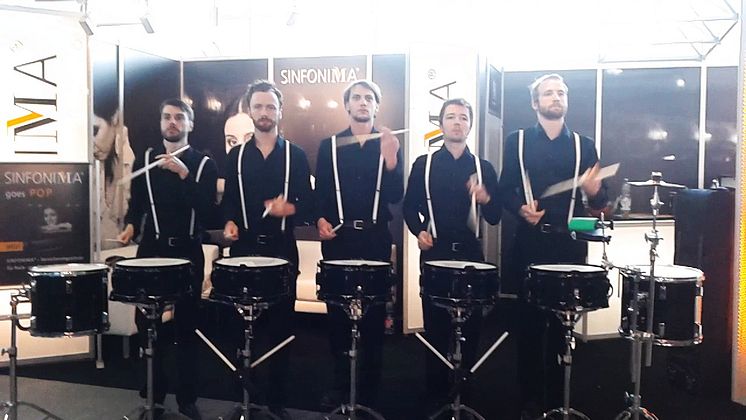 Die "Schlagzeugmafia" am SINFONIMA Messestand