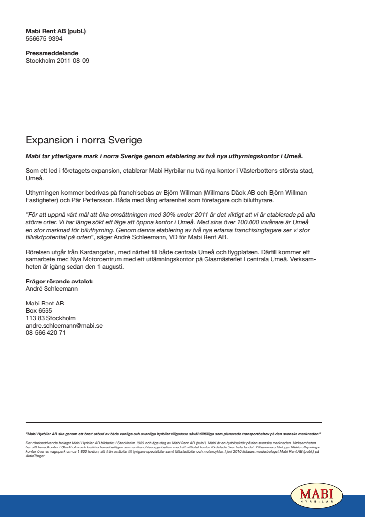 Expansion i norra Sverige