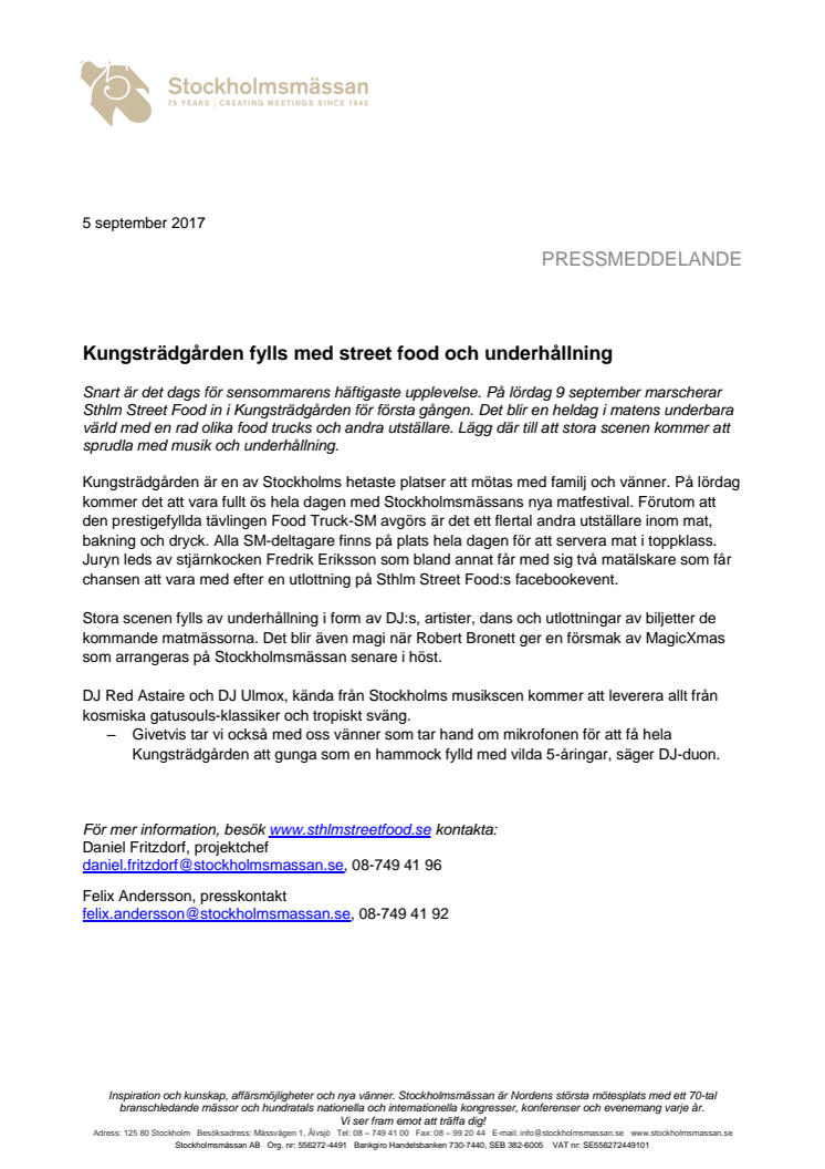 Kungsträdgården fylls med street food och underhållning 