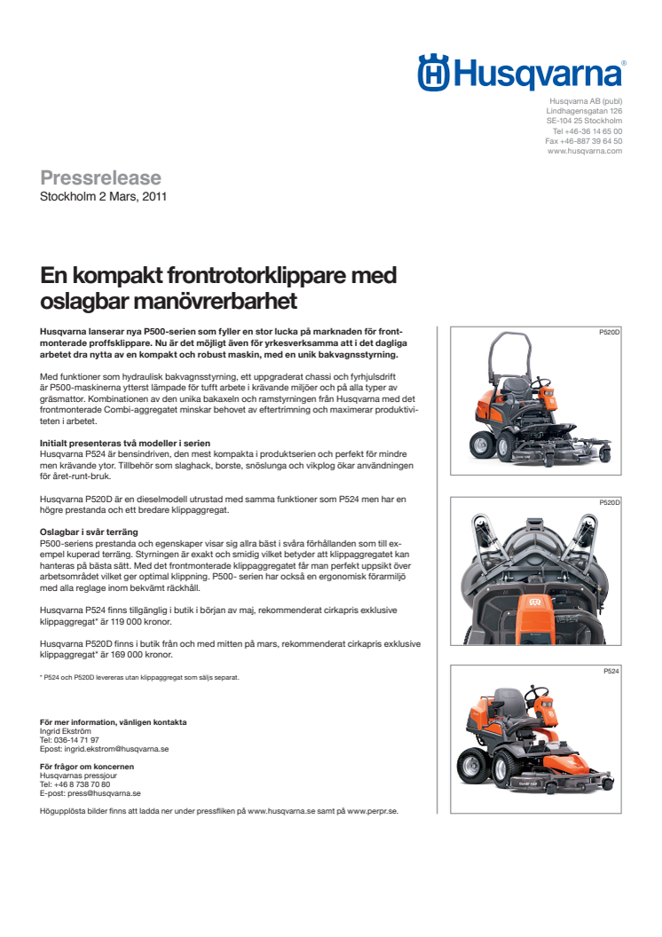 En kompakt frontrotorklippare med oslagbar manövrerbarhet