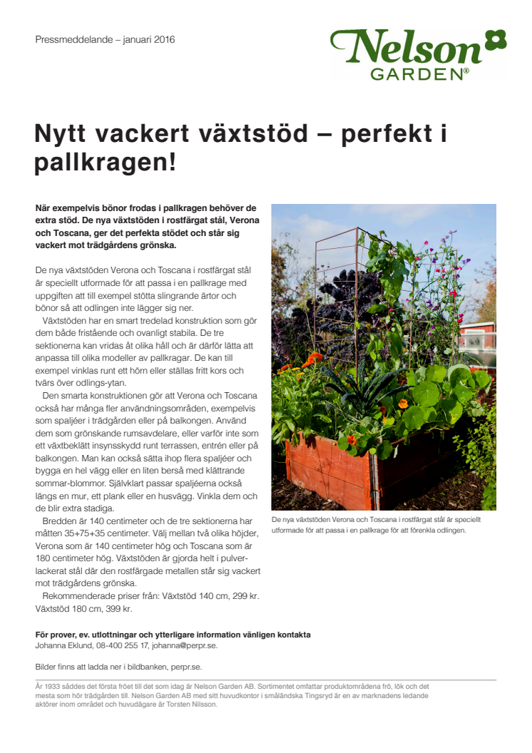 Nytt vackert växtstöd – perfekt i pallkragen!