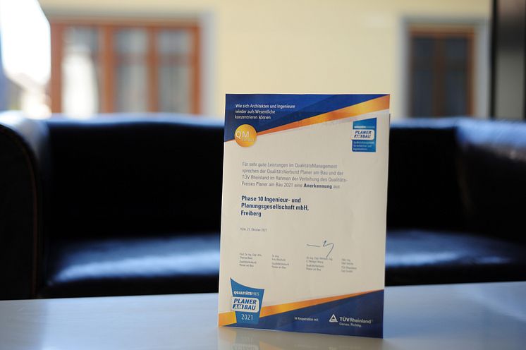 Urkunde zum Qualitätspreis