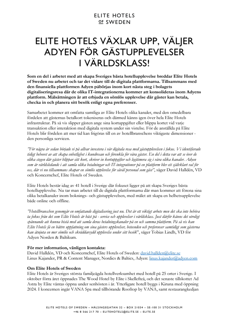 Elite Hotels växlar upp, väljer Adyen för gästupplevelser i världsklass_Pressmeddelande.pdf