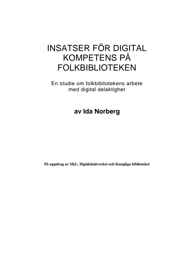 Insatser för digital kompetens på folkbiblioteken