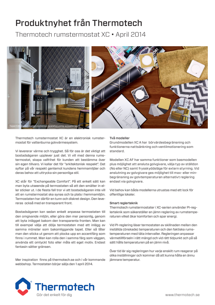 Produktnyhet April 2014 - Rumstermostat XC