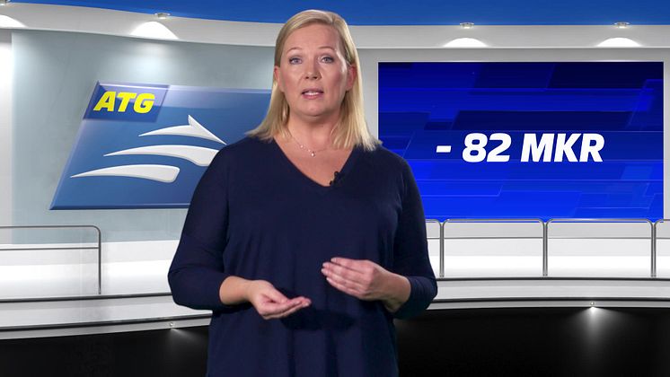 ATG:s ekonomichef Lotta Nilsson Viitala presenterar delårsrapporten för Q3