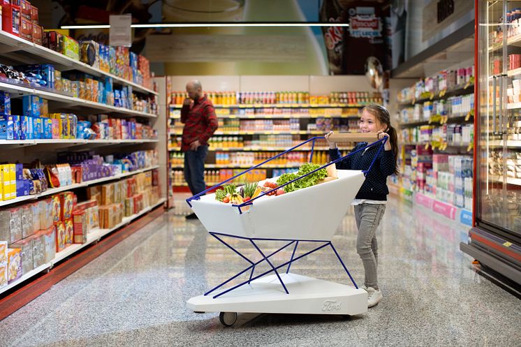 Selbstbremsender Einkaufswagen