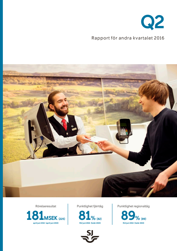SJs kvartalsrapport april – juni 2016