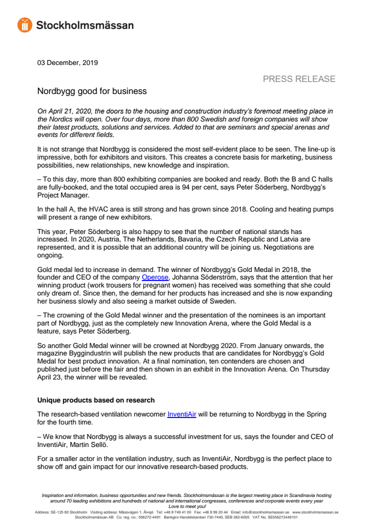 Nordbygg good for business