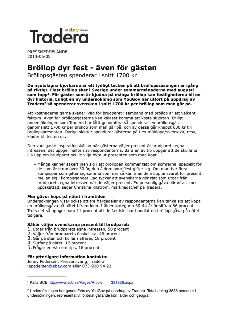 Bröllop dyr fest - även för gästen